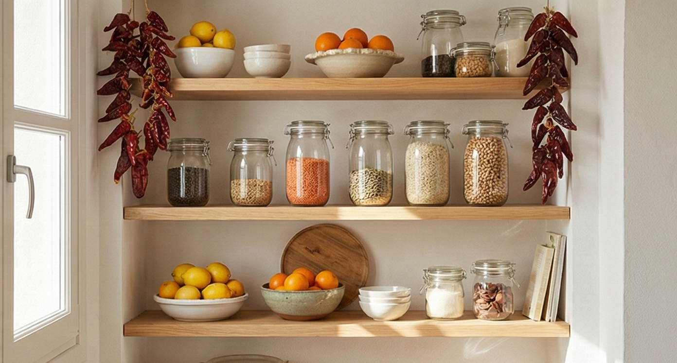Despensa mediterránea organizada